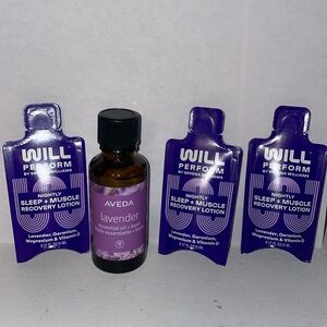 Bundle of Aveda lavender essential oil- and 3 sample Will Perform lavender